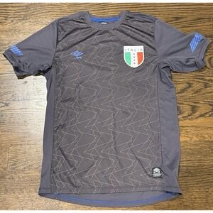 Umbro Italia Mens Soccer Jersey Medium M Gray National Team Football